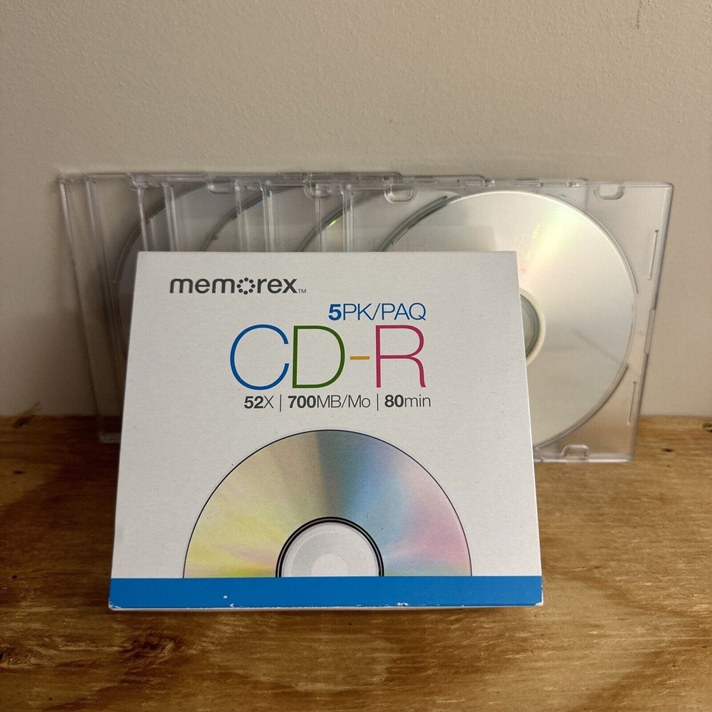 Memorex -‎ CD-R - 52x, 700MB, 80 Min - 4 Pack - Discs in Paper Sleeves - Sealed!